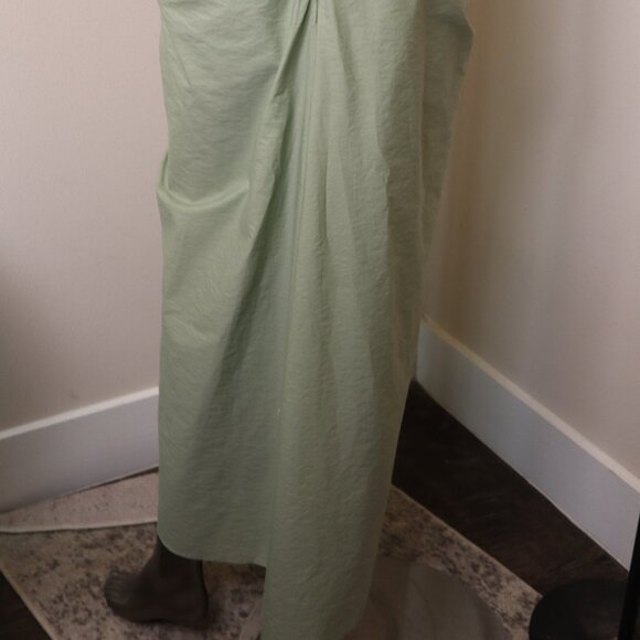 Brunello Cucinelli Skirt Cotton Front Knot Midi Drape Chic Size 6 - Picture 6 of 9